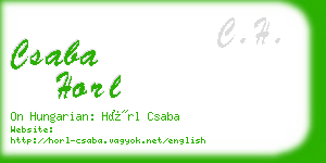 csaba horl business card